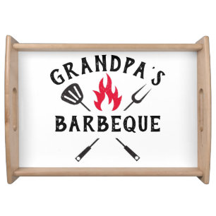 Grilling Barbeque BBQ Gift For Dad Grandpa Custom Serving Tray