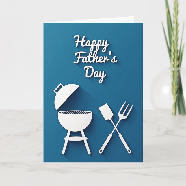 Grilling Fathers Day Scene Card (Front)