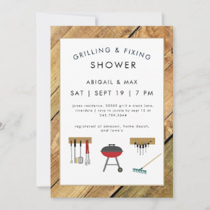 Grilling & Fixin Couples Wedding Shower II Invitation