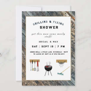 Grilling & FixinCouples Wedding Shower  Invitation