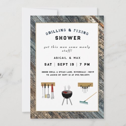 Grilling  FixinCouples Wedding Shower  Invitation