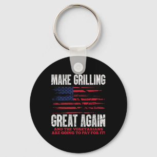 Grilling Great Again Funny Trump Bbq Pit Master Keychain