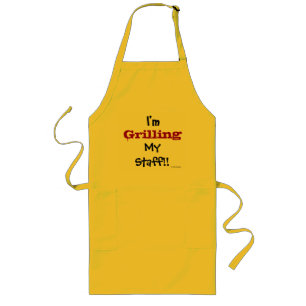 Grilling My Staff! Funny Headteacher Slogan Long Apron