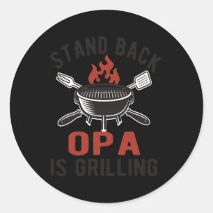 Grilling Opa Bbq Poppa Grandpa Classic Round Sticker