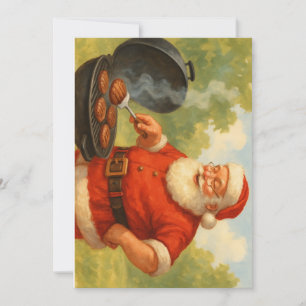 Grilling Santa Holiday Card