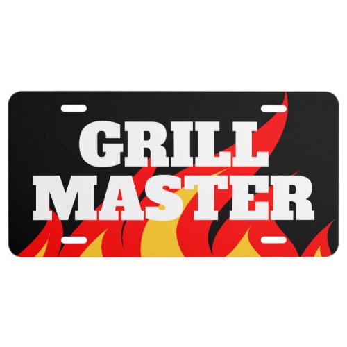 GrillMaster BBQ cooking hot fire flames vanity License Plate