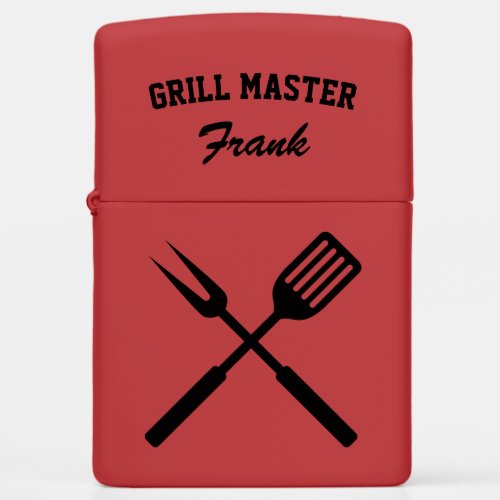 Grillmaster BBQ utensils custom name gift Zippo Lighter