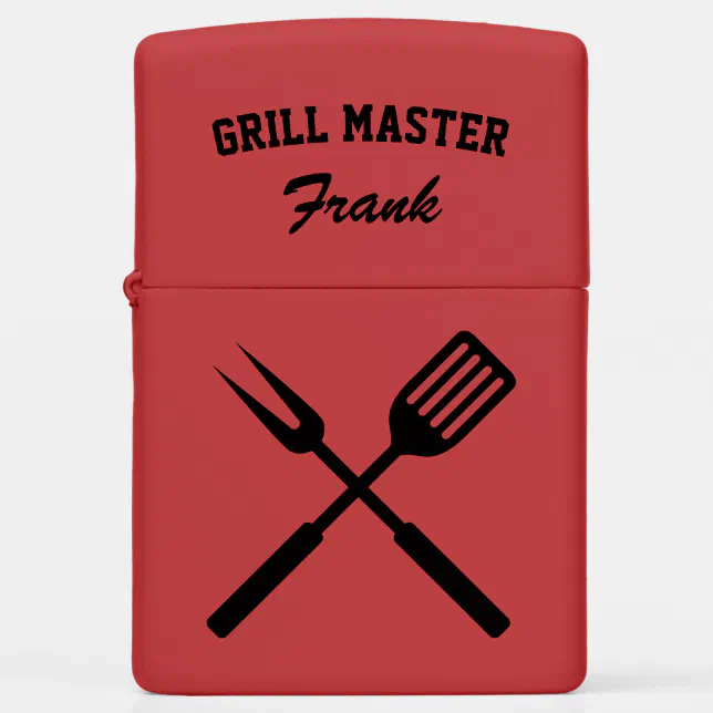 Grillmaster BBQ utensils custom name gift Zippo Lighter Zazzle