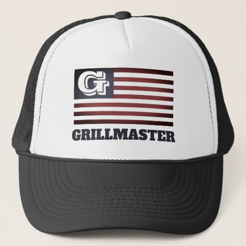 GrillMaster custom monogrammed American flag BBQ Trucker Hat