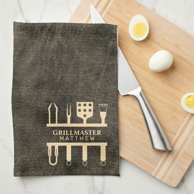 Grillmaster custom name classic barbeque tools kitchen towel (Quarter Fold)