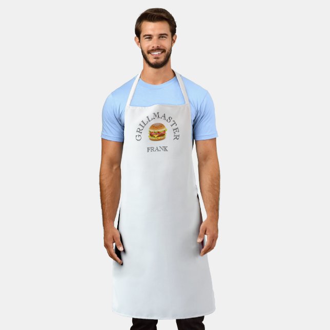 GRILLMASTER HAMBURGER PERSONALIZED APRON (Worn)