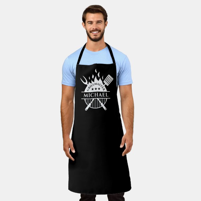 Grillmaster Personalized Apron, Man Apron (Worn)