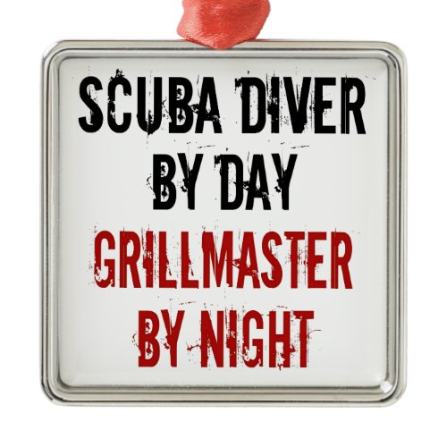 Grillmaster Scuba Diver Metal Ornament