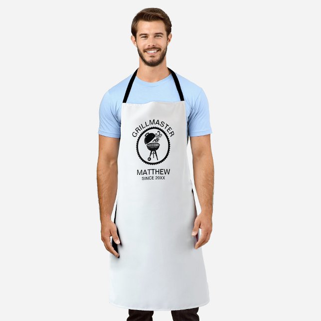 Grillmaster Since 20xx Black and White Apron (Creator Uploaded)