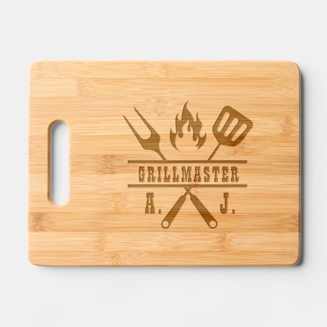 Grillmaster Utensil  Engraved Cutting Board (Front)