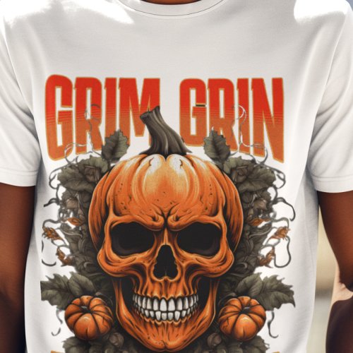  Grim Grin Pumpkin Sin Halloween Fusion T_Shirt