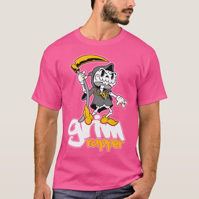 Grim Rapper - Funny Old School Hip Hop Funny Rappe T-Shirt (Front)