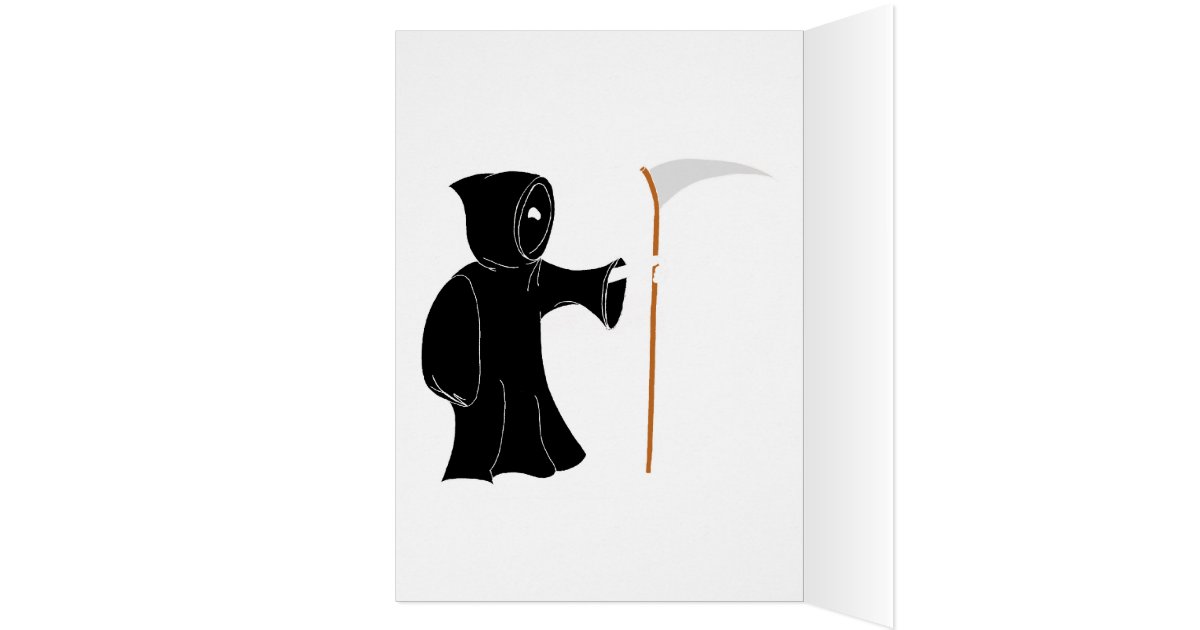Grim Reaper 50th Birthday Black Card | Zazzle