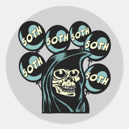 Grim Reaper 50th Birthday Sticker