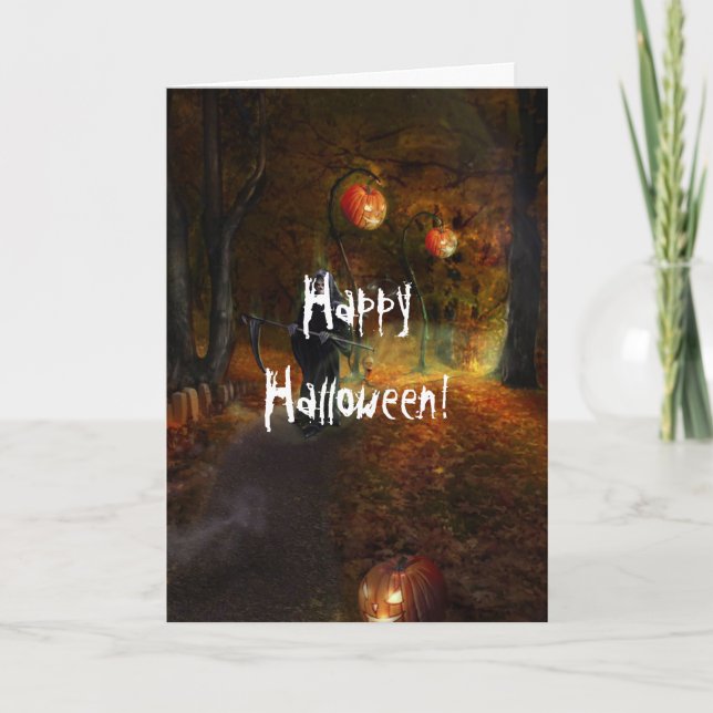 Grim Reaper and pumpkins Card (Front)
