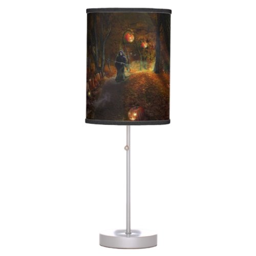 Grim Reaper and pumpkins Table Lamp