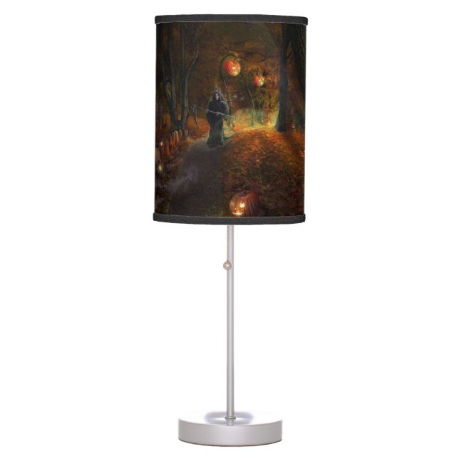 Grim Reaper and pumpkins Table Lamp (Front)
