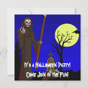 Grim Reaper at Graveyard Invitation