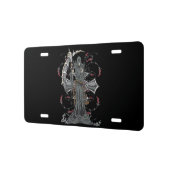 Grim Reaper Awaits Skull With Cross License Plate | Zazzle