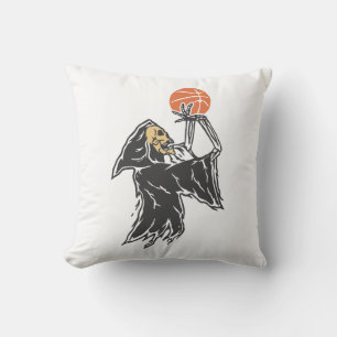 Grim Reaper Basketball Throw Pillow