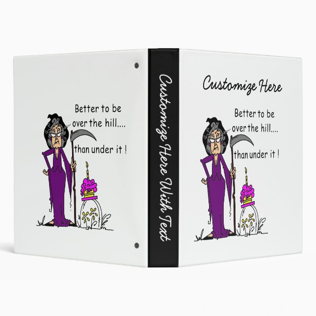 Grim Reaper Birthday Humor 3 Ring Binder (Background)