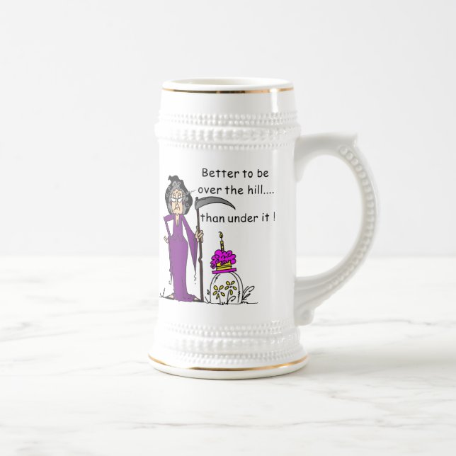 Grim Reaper Birthday Humor Beer Stein (Right)