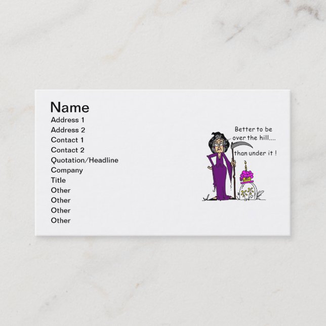 Grim Reaper Birthday Humor Business Card (Front)