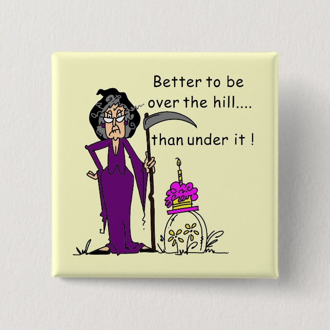 Grim Reaper Birthday Humor Button (Front)