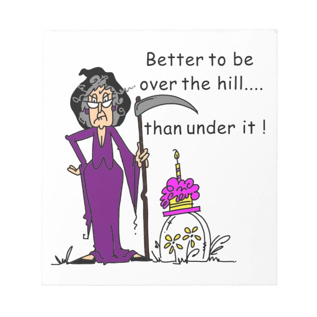 Grim Reaper Birthday Humor Notepad (Front)