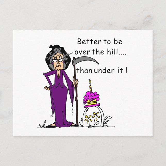 Grim Reaper Birthday Humor Postcard (Front)