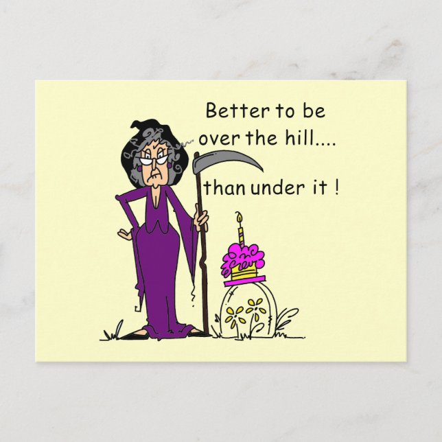 Grim Reaper Birthday Humor Postcard (Front)