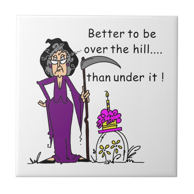 Grim Reaper Birthday Humor Tile (Front)