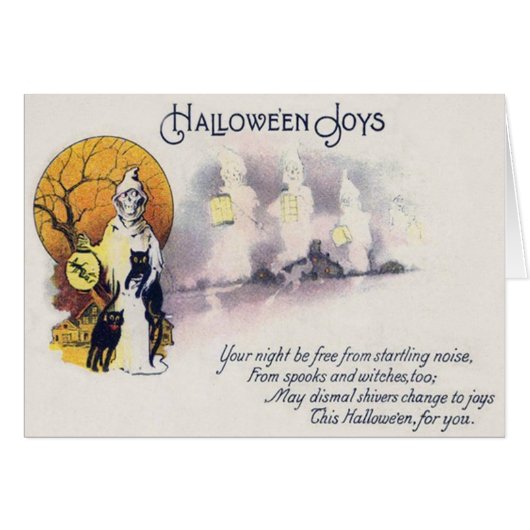 Grim Reaper Black Cat Lantern Full Moon Cards (Front Horizontal)