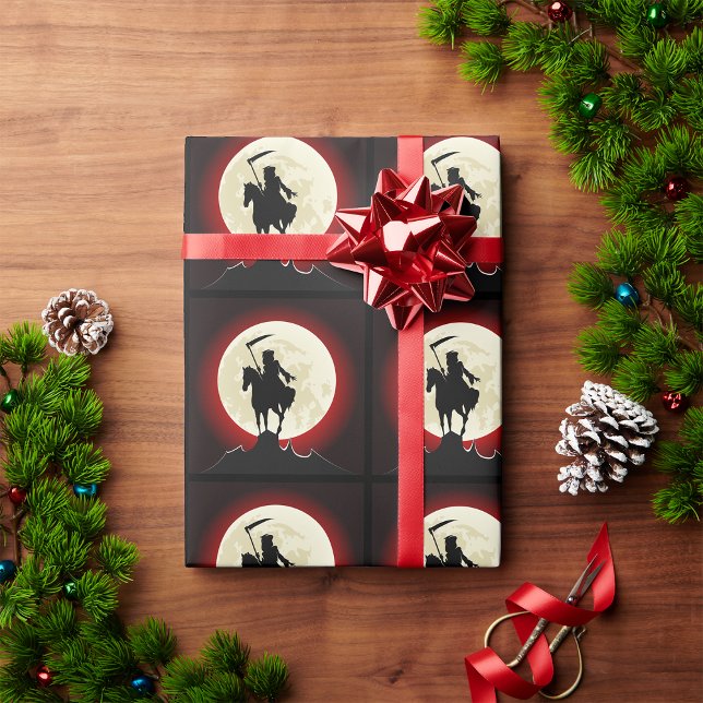 Grim Reaper Blood Moon Gothic Wrapping Paper (Creator Uploaded)
