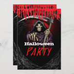 Grim Reaper Bloody Halloween Party Invitation<br><div class="desc">customize for your event. The Party Text is removable or can be re-positioned.
Created by Wannapik - Freepik.com</div>