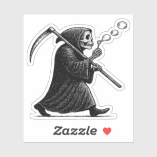 Grim Reaper Blowing Bubbles Sticker