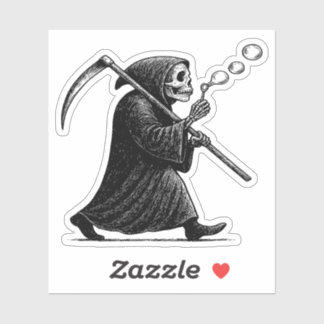 Grim Reaper Blowing Bubbles  Sticker