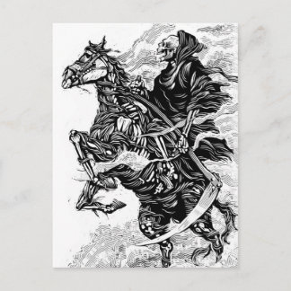 Grim Reaper BW Postcard