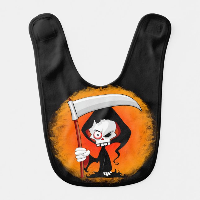 Grim Reaper Cartoon  Baby Bib (Front)