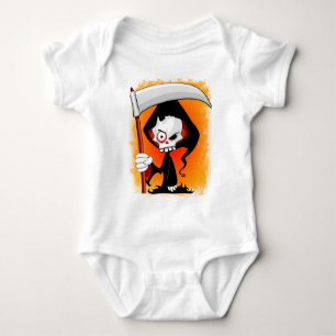 Grim Reaper Cartoon Baby Bodysuit