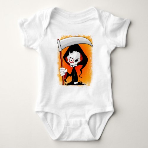 Grim Reaper Cartoon  Baby Bodysuit