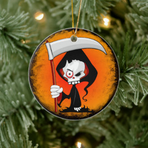 Grim Reaper Cartoon Ceramic Ornament