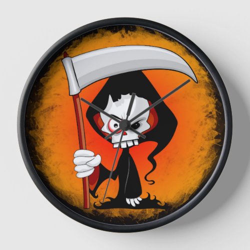 Grim Reaper Cartoon  Clock