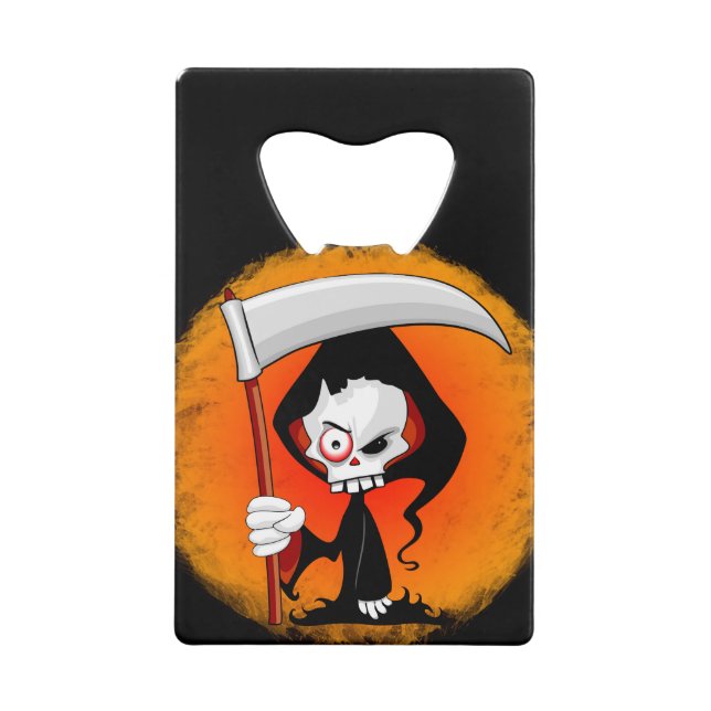Grim Reaper Cartoon  Credit Card Bottle Opener (Front)