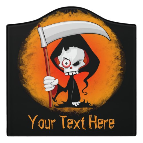 Grim Reaper Cartoon  Door Sign